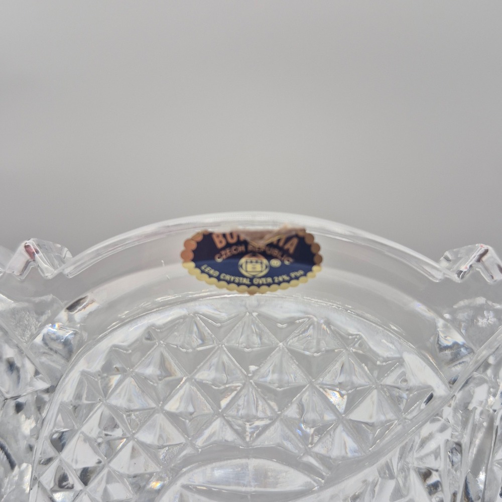 Bohemia Crystal Vase Clear Lead Cut Glass - Picture 12 of 15
